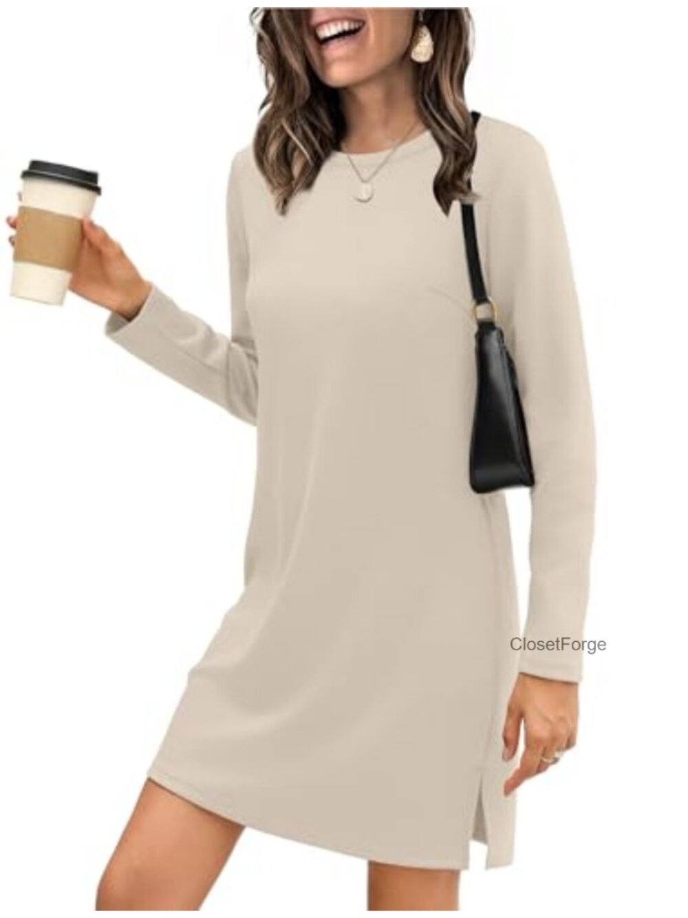 Women's Long Sleeve Tshirt Dress Casual Fall Outfit